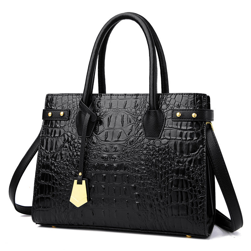 Large Capacity Retro Crocodile Pattern Women's Handbag