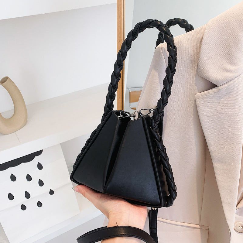 French Style Textured Mini Crossbody Handbag