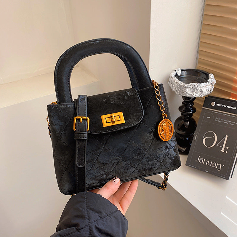 Retro Suede Velvet Small Square Shoulder Handbag