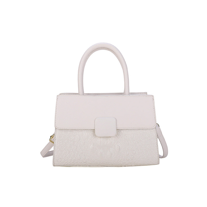 Crocodile Pattern Lock Stitch Underarm Tote Handbag