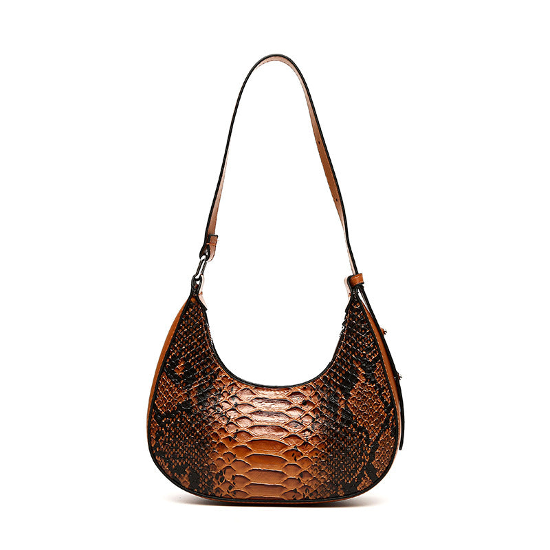 Crocodile Pattern Winter Underarm Shoulder Bag