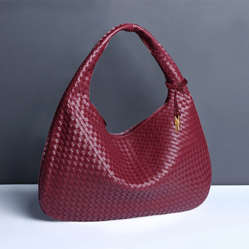 Fashionable Hand-Woven Dumpling Bag for Women