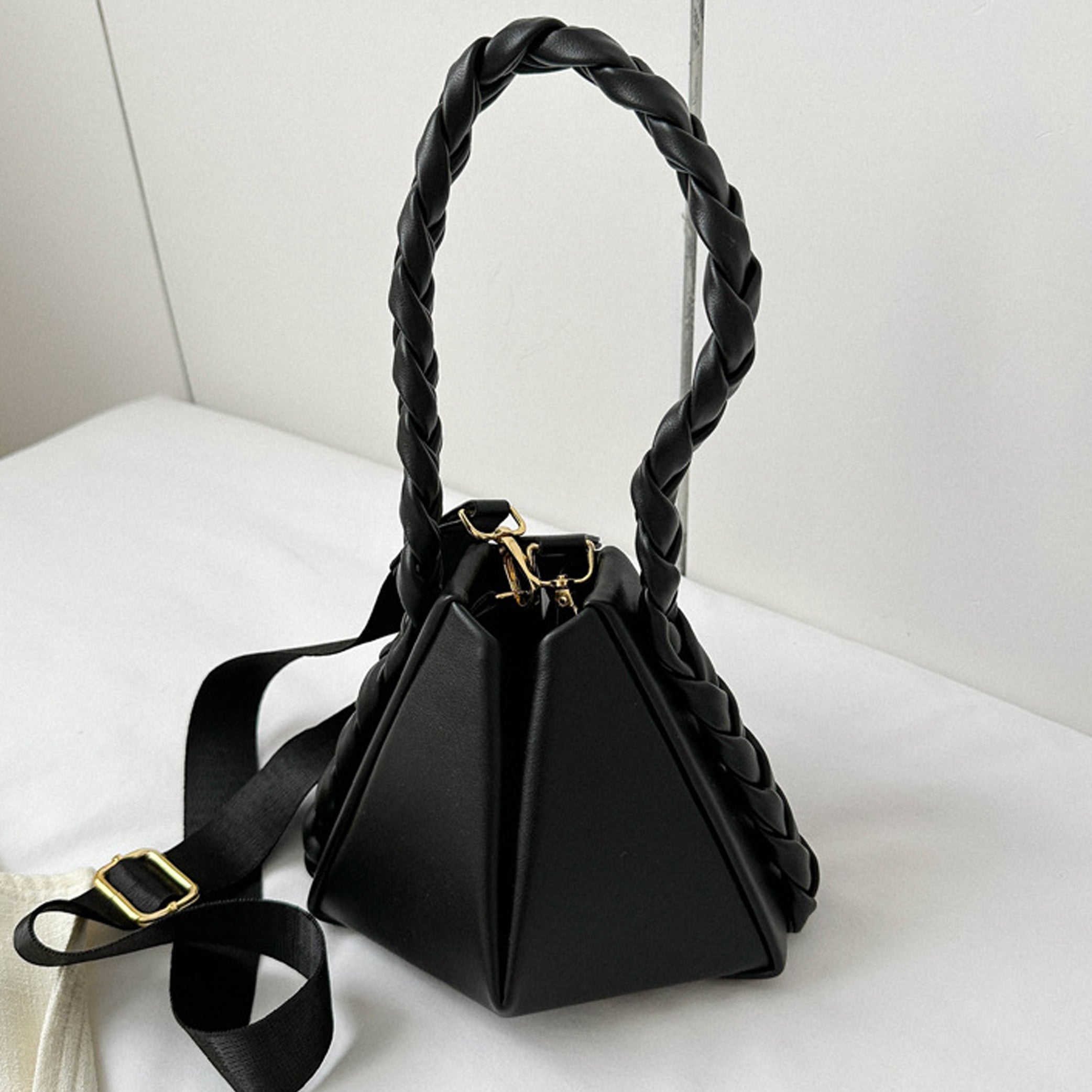 French Style Textured Mini Crossbody Handbag