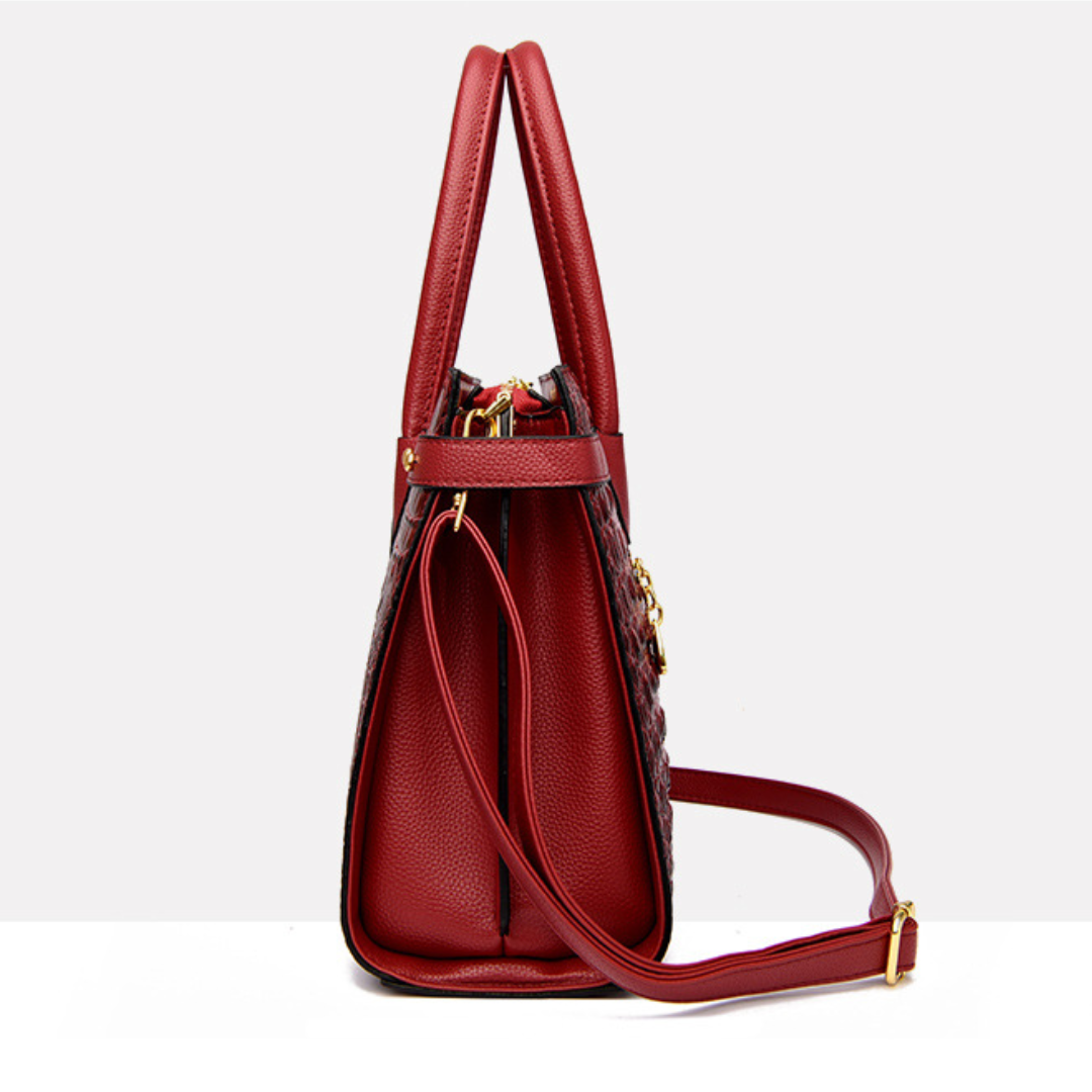 Large Capacity Retro Crocodile Pattern Women's Handbag