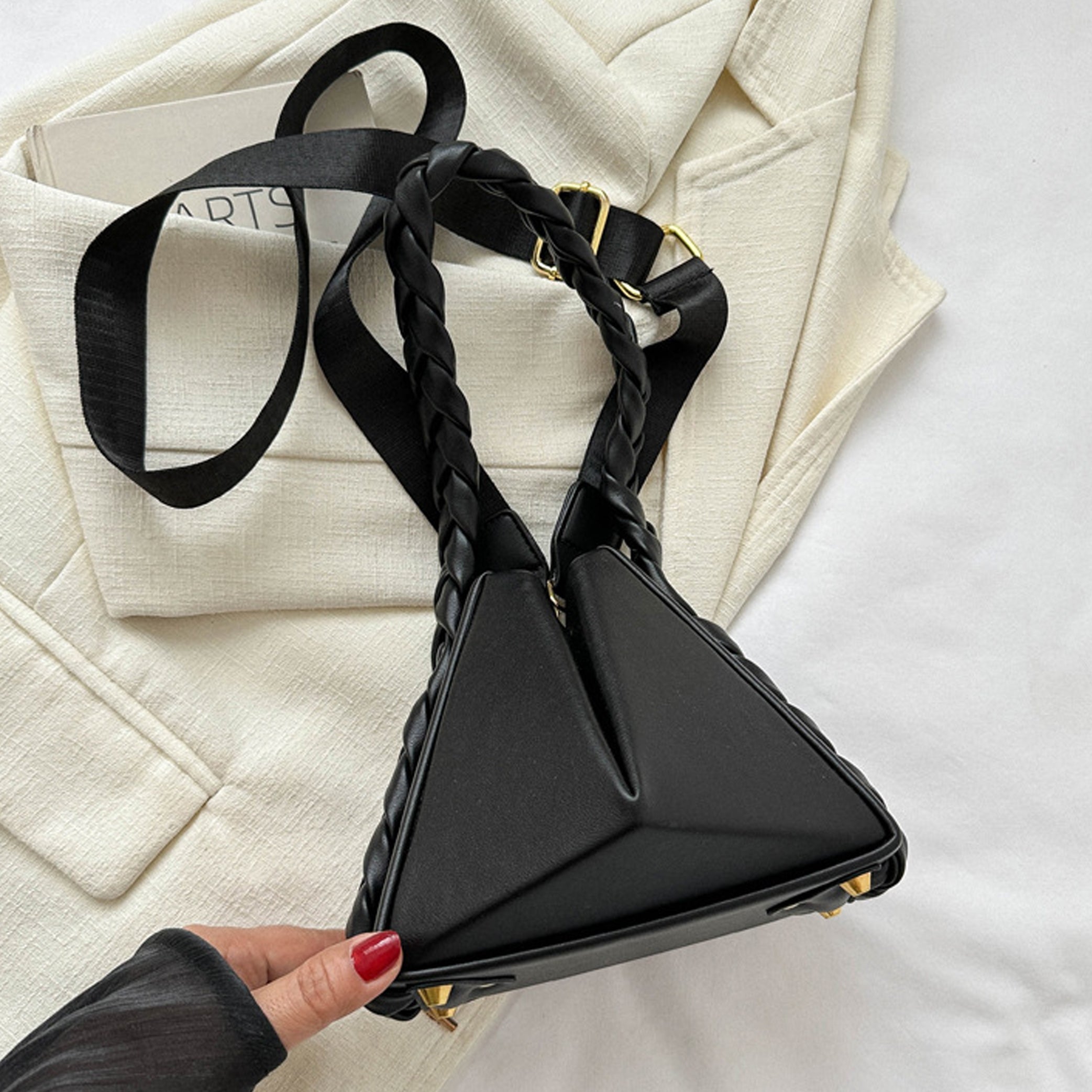 French Style Textured Mini Crossbody Handbag