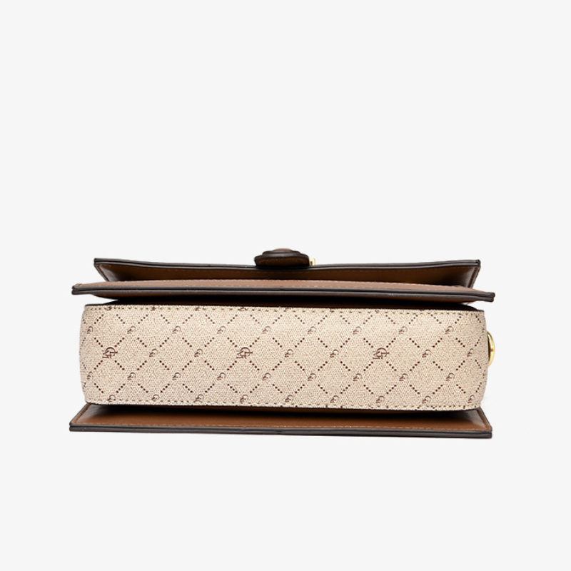 Retro Accordion PVC Handbag with Classic Print