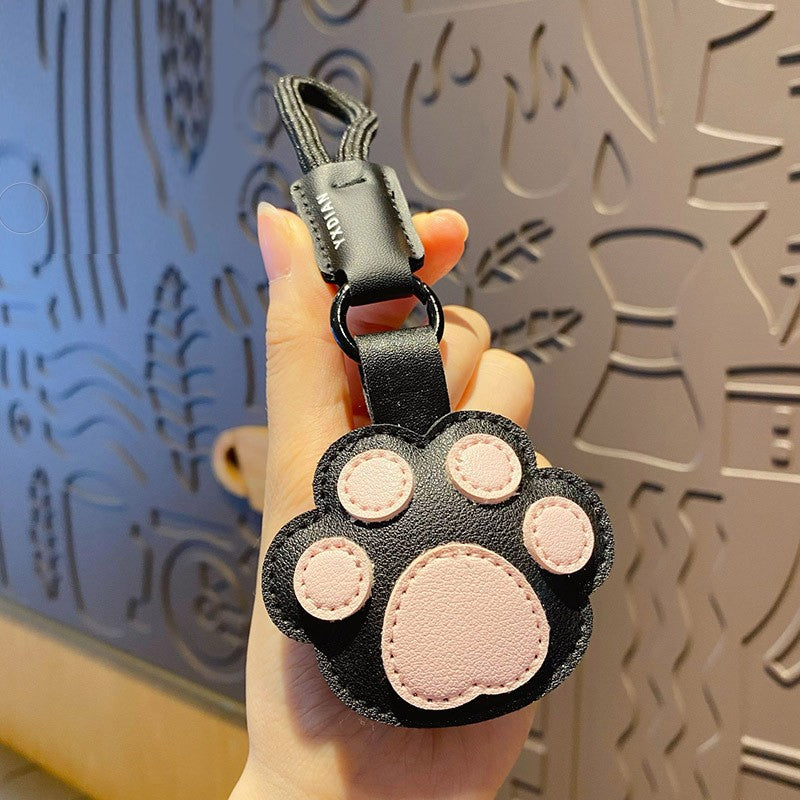 Cat Paw Leather Keychain