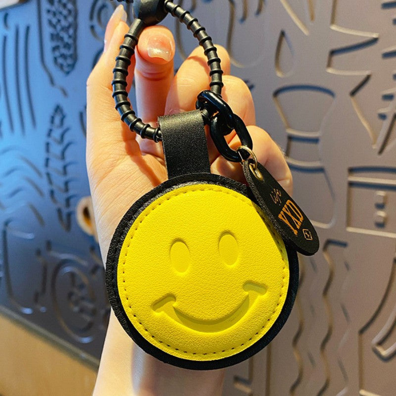 Heart-Shaped Leather Keychain