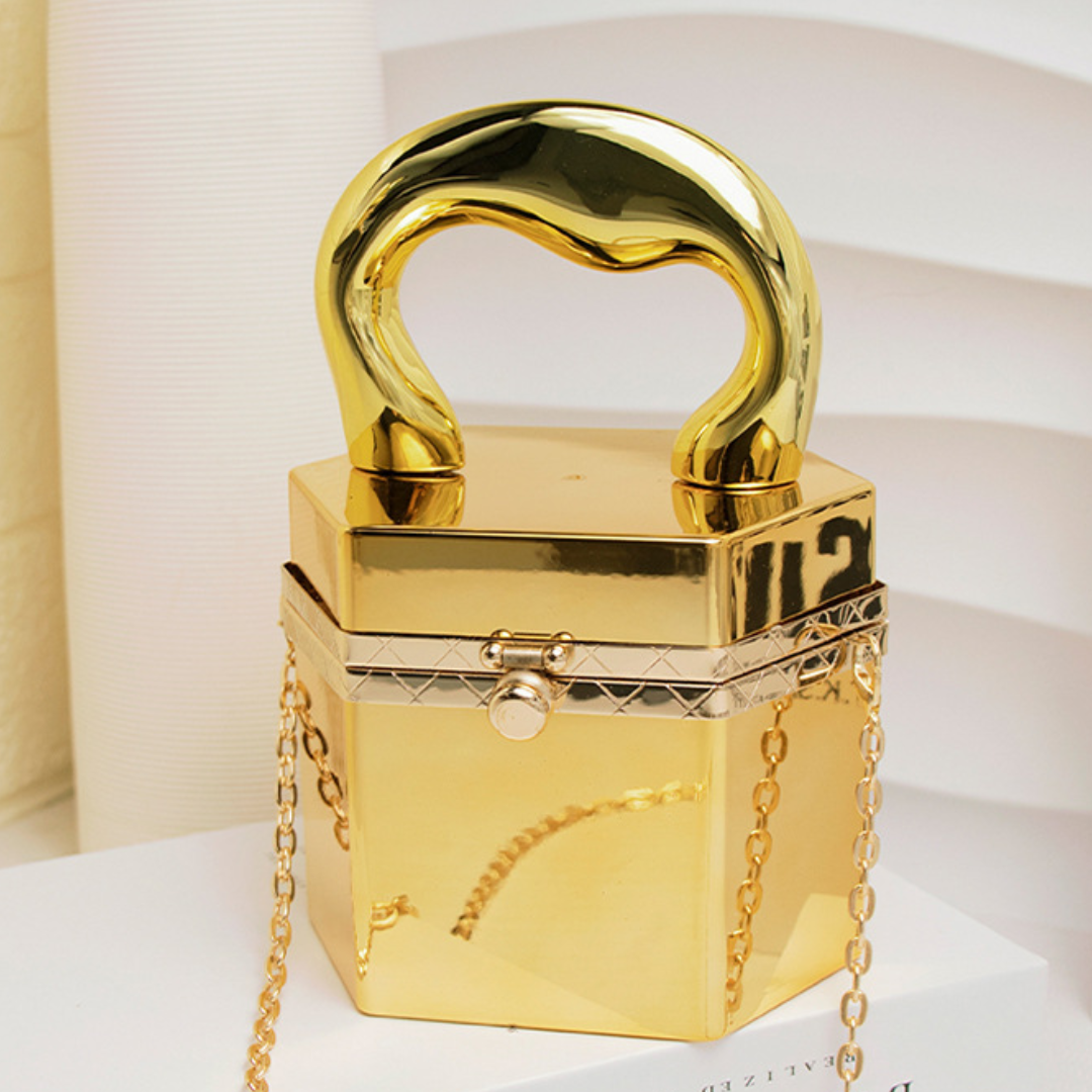 Autumn Winter PVC Chain Small Square Clutch Handbag