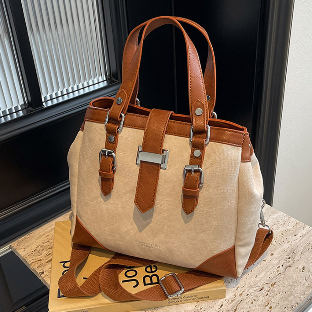 Retro Contrast Spring Shoulder Messenger Tote Bag