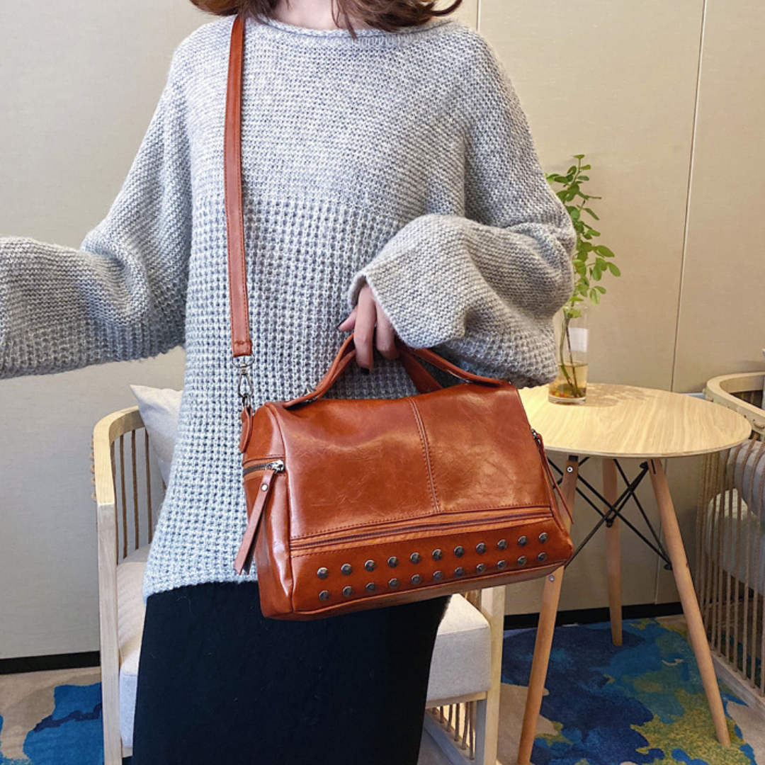 Soft PU Leather One-Shoulder Boston Style Crossbody Bag
