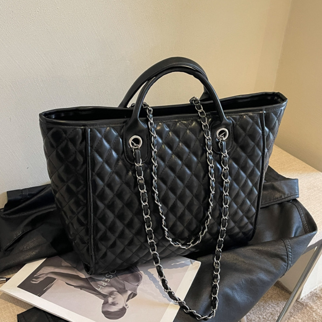 Diamond Chain One-Shoulder Commuter Tote Bag