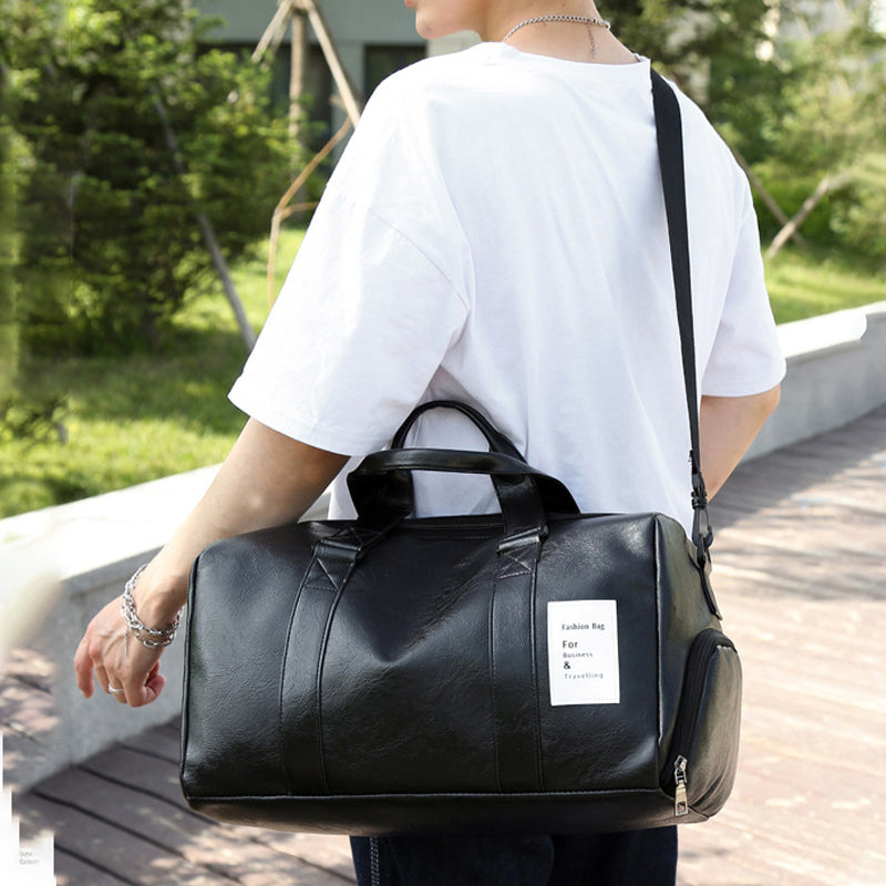 Feisha PU Leather Waterproof Fitness Travel Duffle Bag