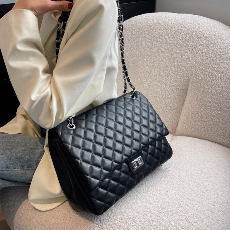 Chanel Style Rhombus Chain Mommy Travel Tote Bag