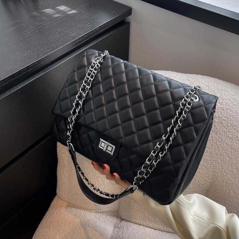 Chanel Style Rhombus Chain Mommy Travel Tote Bag