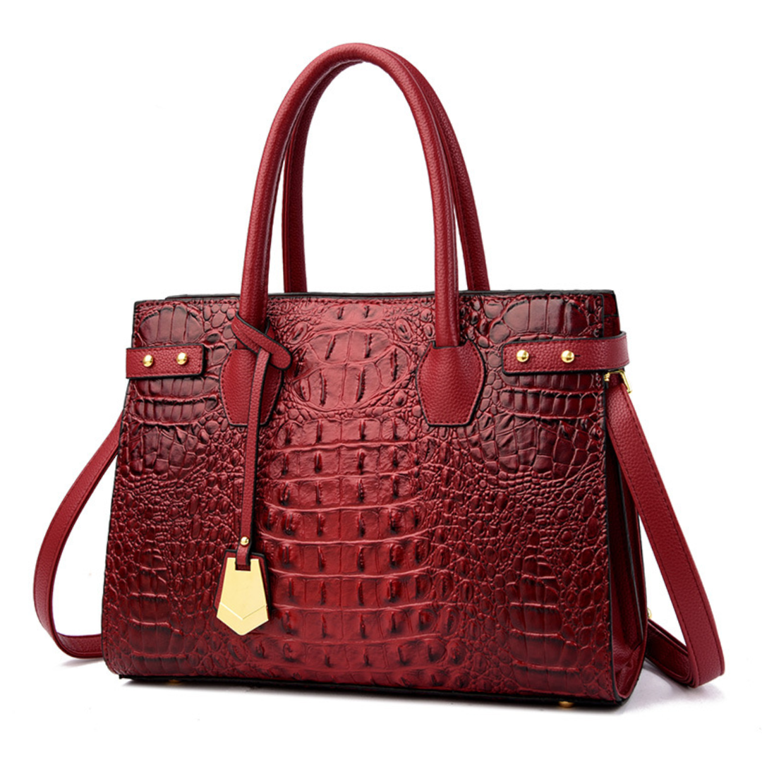 Large Capacity Retro Crocodile Pattern Women's Handbag