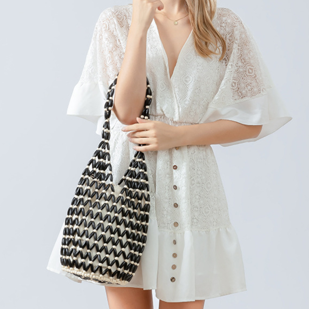 European Style Woven PVC Women's Bucket Shoulder Bag