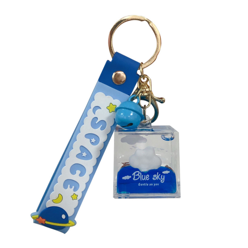 Blue Sky Floating Cloud Keychain