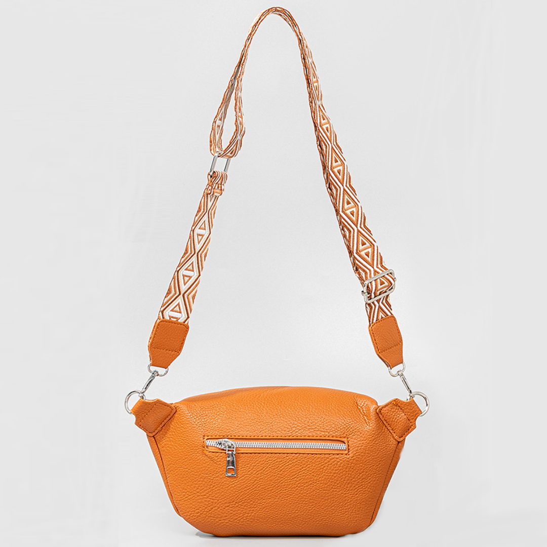 Large Pleated PU Leather Waist Crossbody Bag