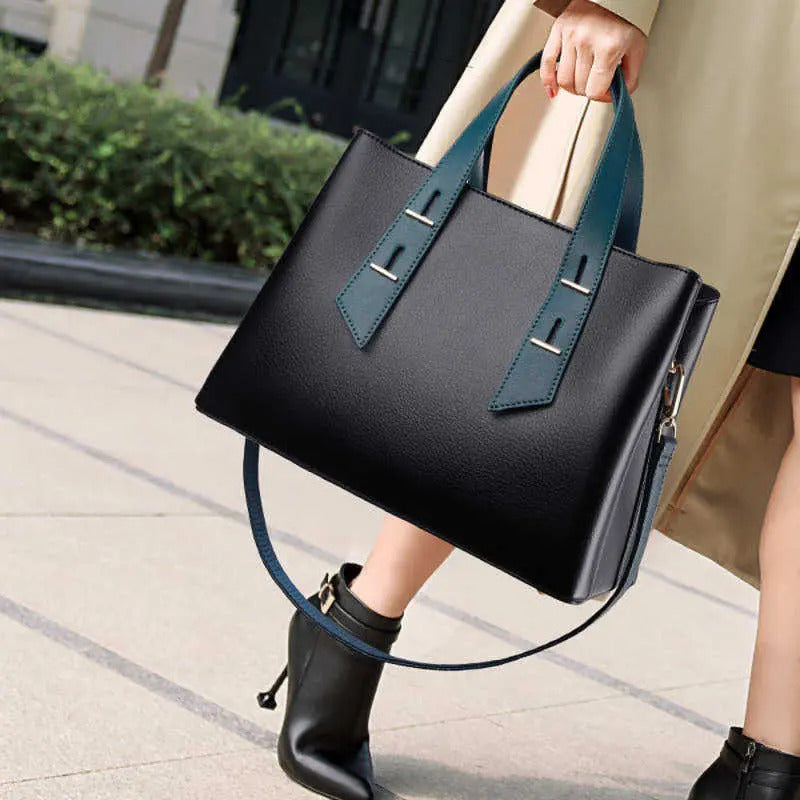 Simple Elegant PU Leather Shoulder Tote Bag