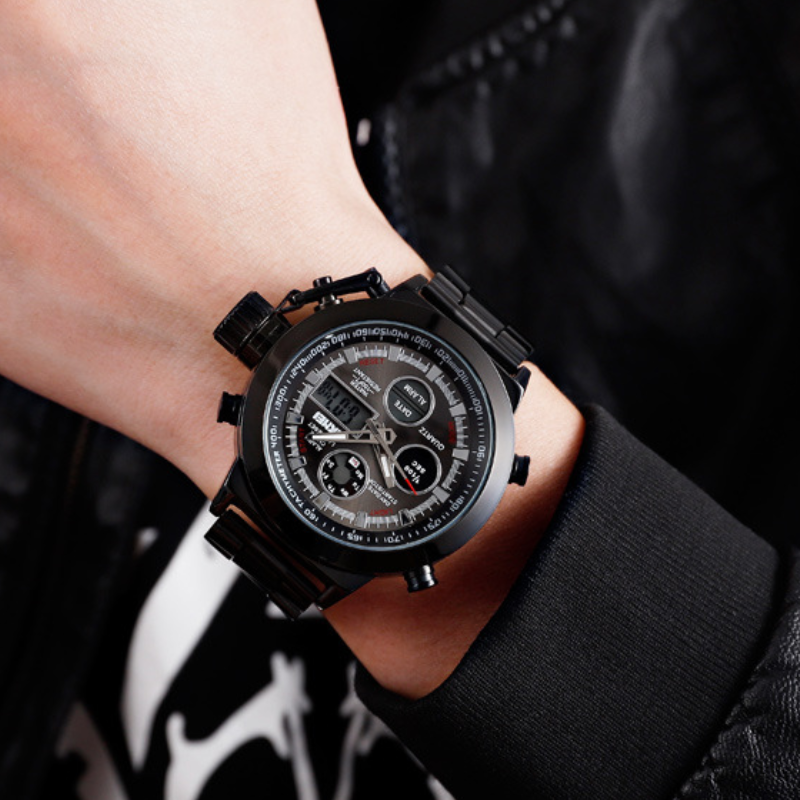 Men's Steel Strap Waterproof Sports Watch