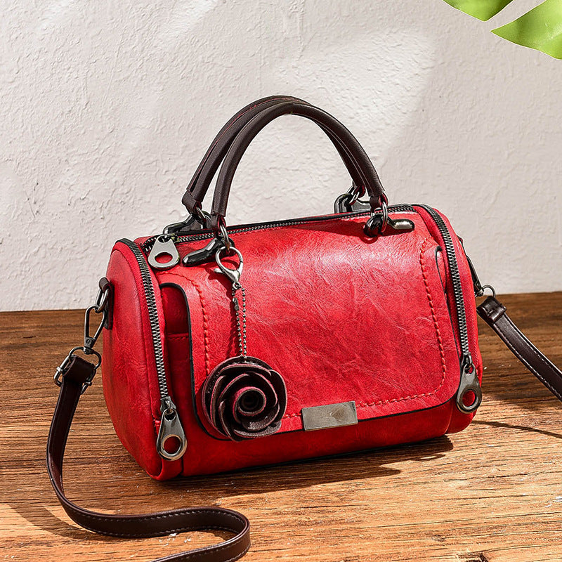 Spring  Pillow Bag with Flower Pendant Shoulder Bag