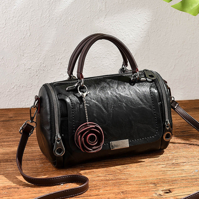 Spring  Pillow Bag with Flower Pendant Shoulder Bag