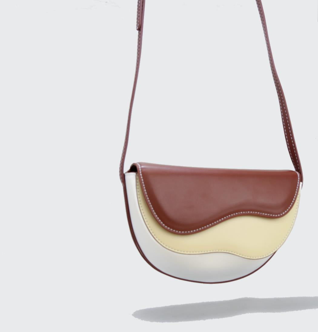 Turkish Style Curved Contrast  Saddle Bag