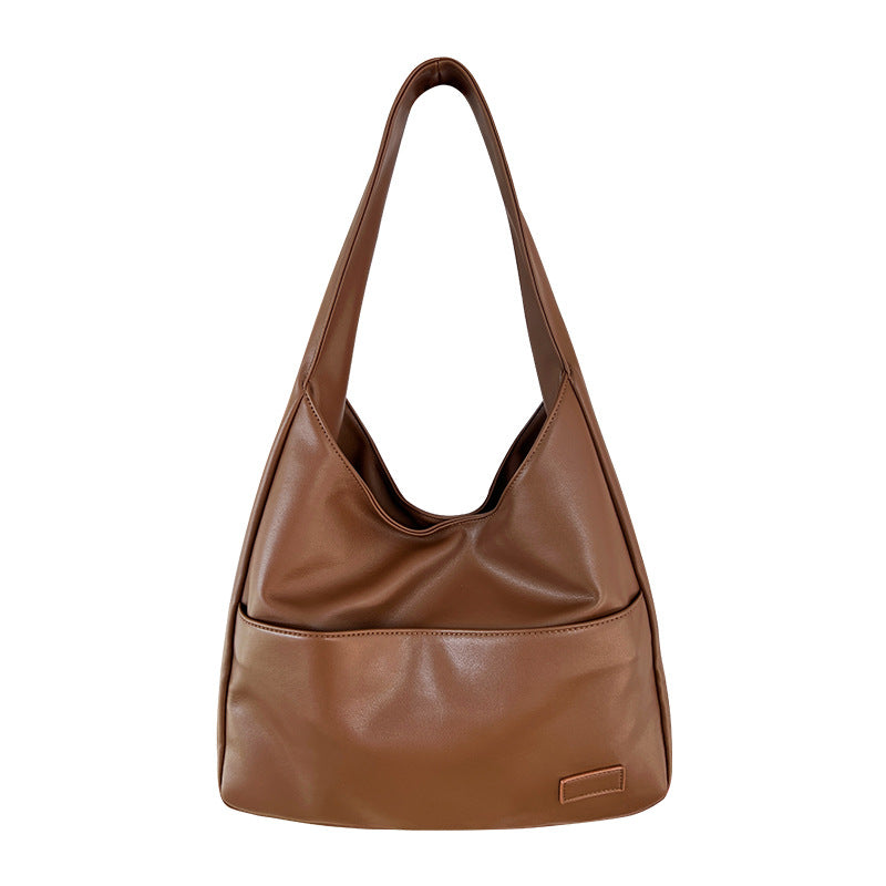 Retro Casual PU Leather Large Capacity Commuter Shoulder Bag