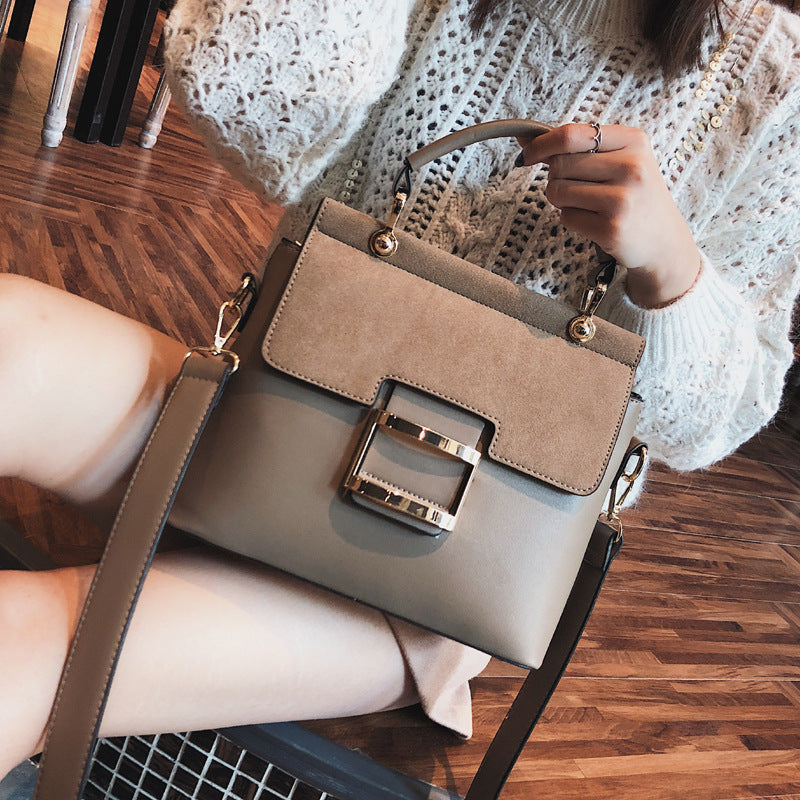 Frosted PU Leather Square Shoulder Bag