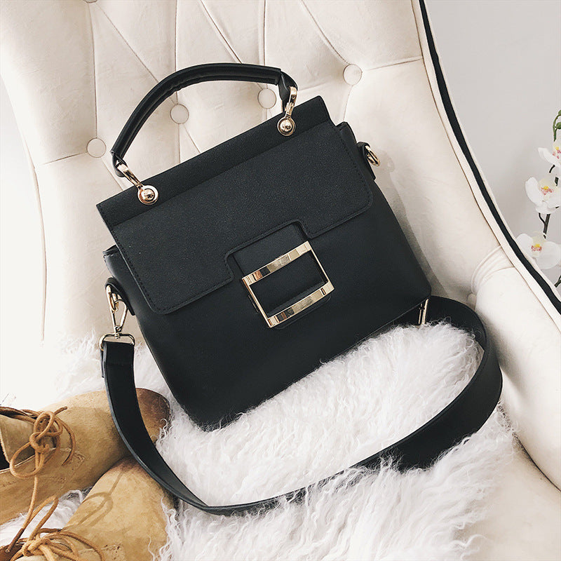 Frosted PU Leather Square Shoulder Bag