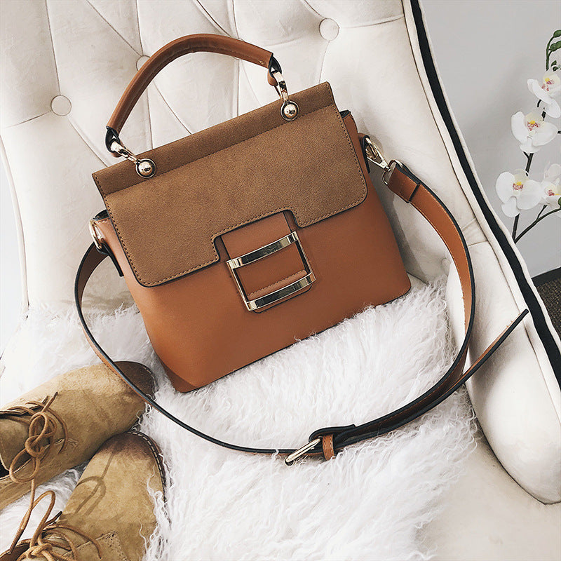 Frosted PU Leather Square Shoulder Bag