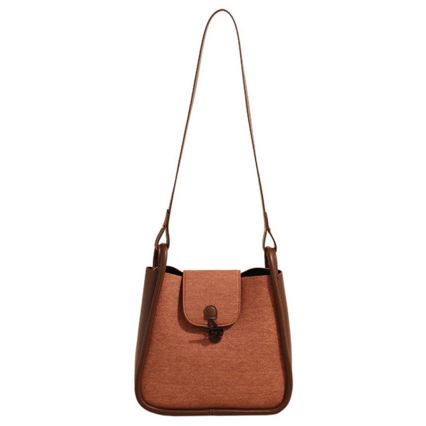 French Contrast Stitch  Bucket Shoulder Messenger Bag