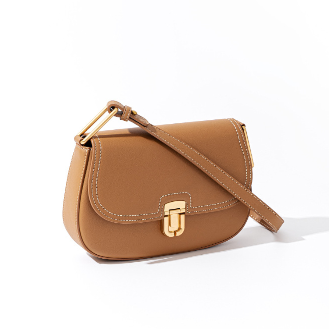 Designer Genuine Leather Niche Saddle Shoulder Bag