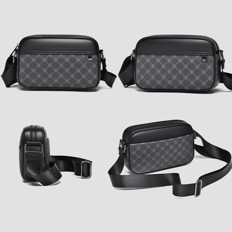 Customizable Men's PVC Work Commuter Crossbody Bag