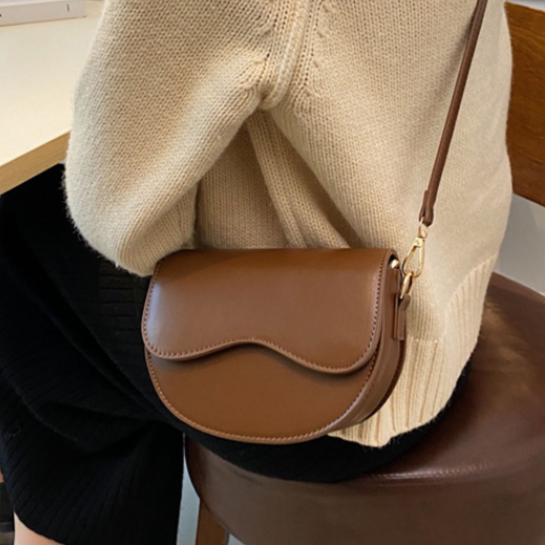 Retro Autumn PU Leather Saddle Crossbody Bag