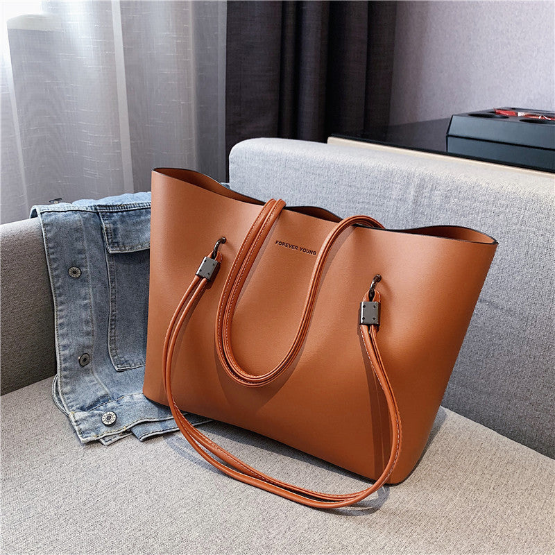 Soft PU Leather Euro-Style Large Commuter Shopping Tote