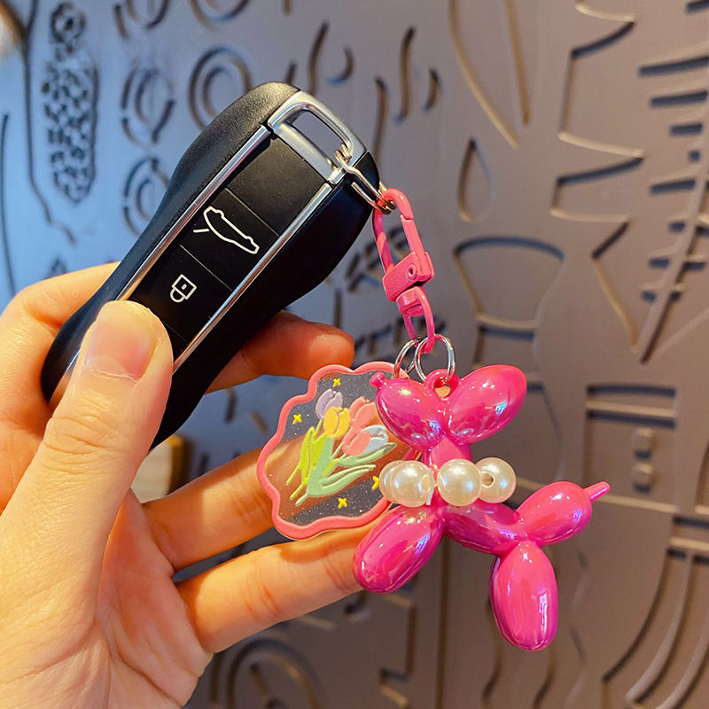 Bubble Puppy Balloon Dog Keychain