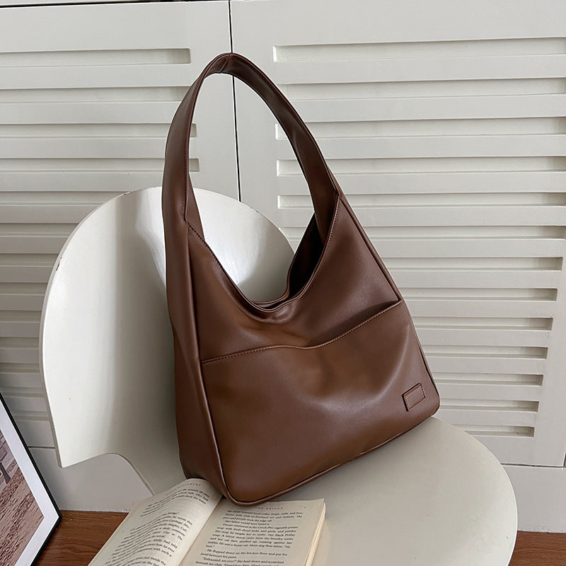 Retro Casual PU Leather Large Capacity Commuter Shoulder Bag