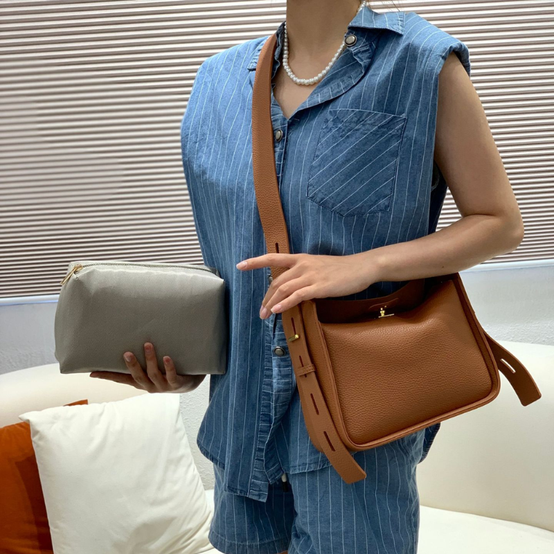 PU Leather Wide Strap Shoulder Bag