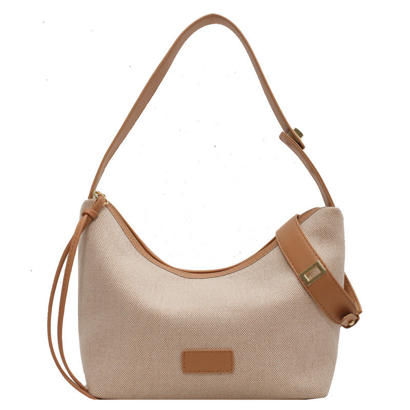 Versatile Large Capacity Canvas Underarm Shoulder Bag