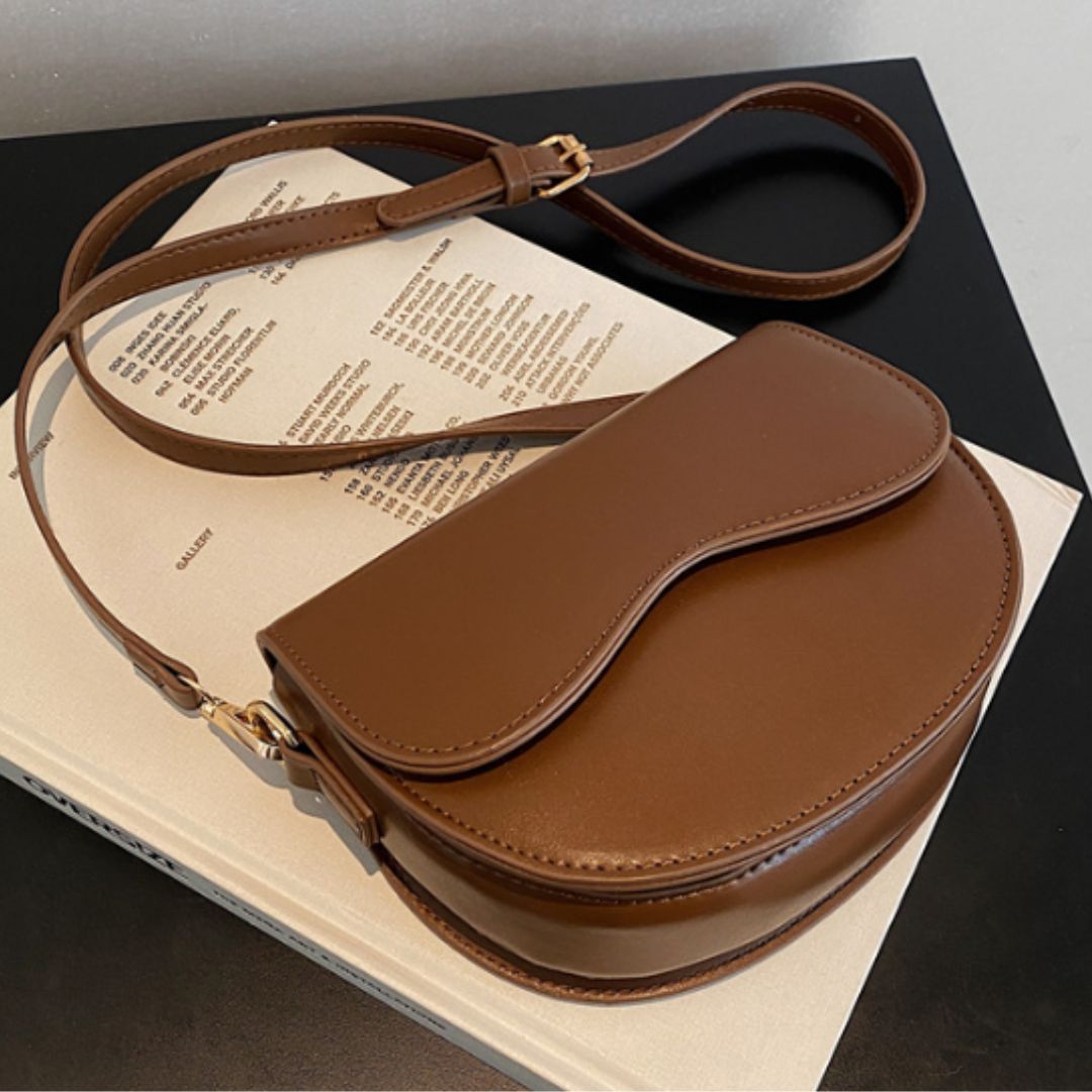Retro Autumn PU Leather Saddle Crossbody Bag