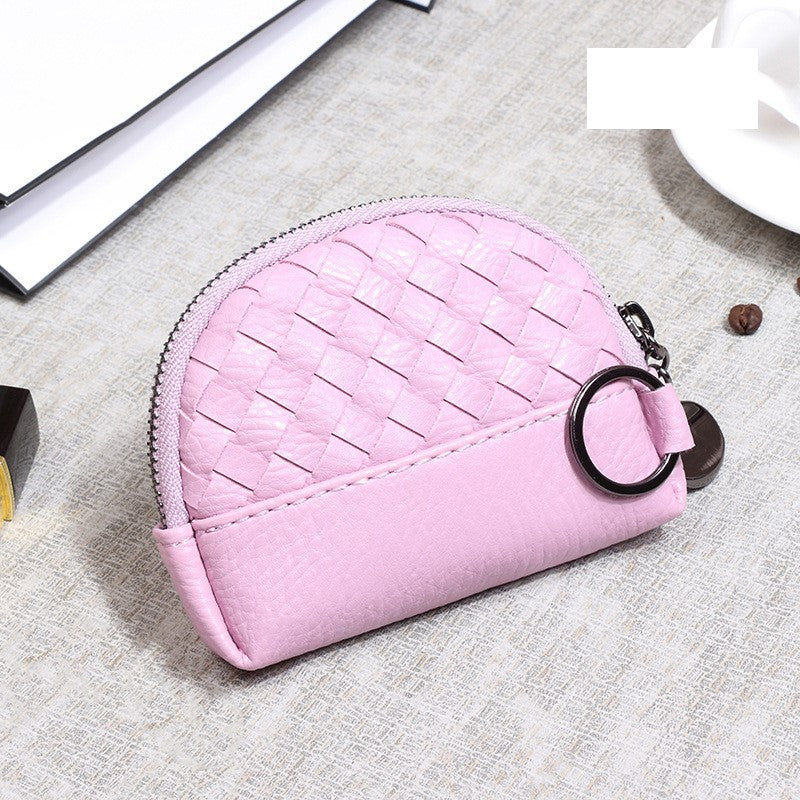 Hand-Woven PU Leather Women's Coin rse and Wallet