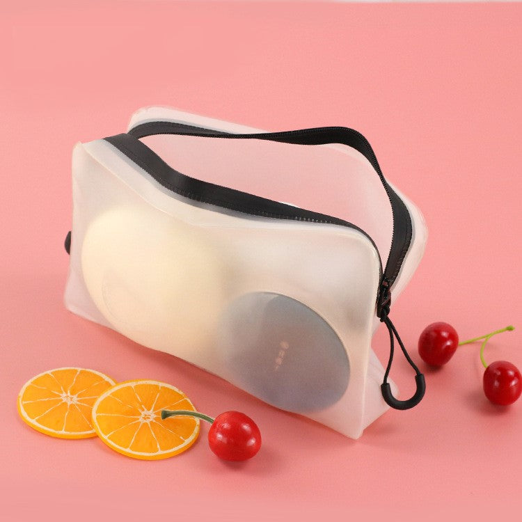 Frosted Transparent PVC T Double Zipper Toiletry Bag