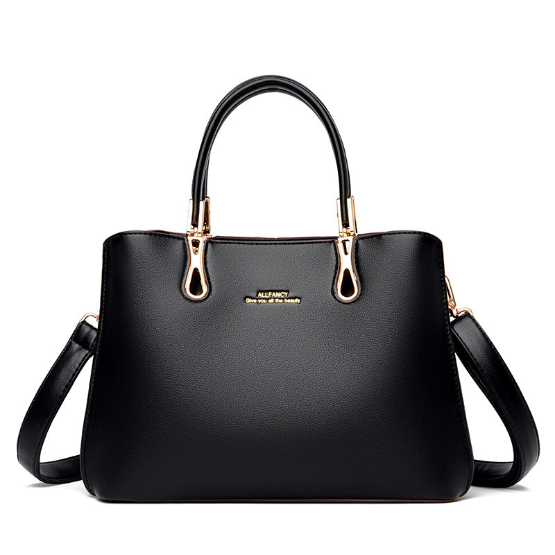 Simple Fashion PU Leather Shoulder Tote Bag for Moms