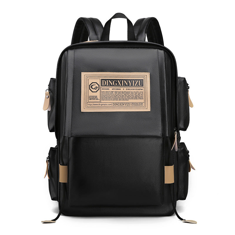 Kabinu PU Leather Travel and School Laptop Backpack