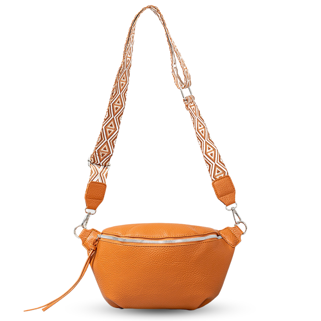 Large Pleated PU Leather Waist Crossbody Bag