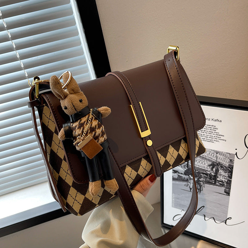 Textured  PU Leather Crossbody Shoulder Bag