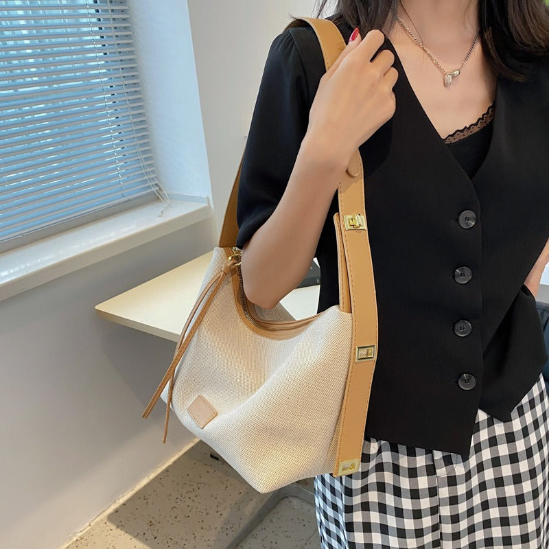 Versatile Large Capacity Canvas Underarm Shoulder Bag