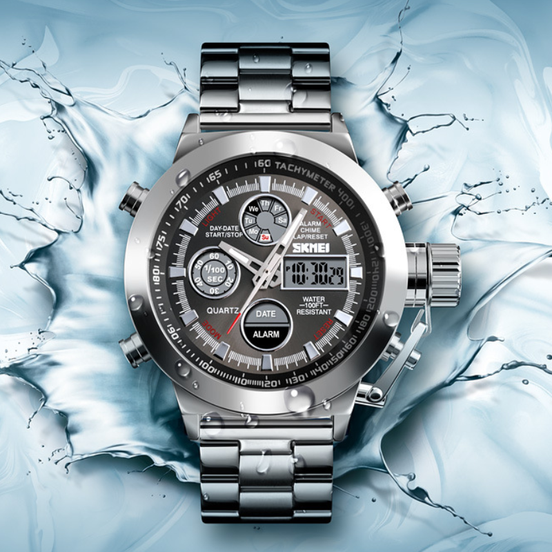 Men's Steel Strap Waterproof Sports Watch